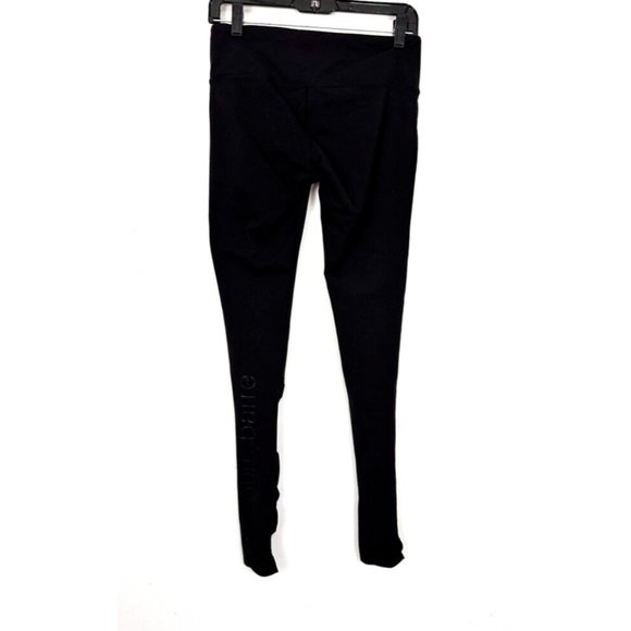 Split 59 X Pure Barre Logo Leggings Black Size Medium Mesh Ruched Front - Picture 2 of 12
